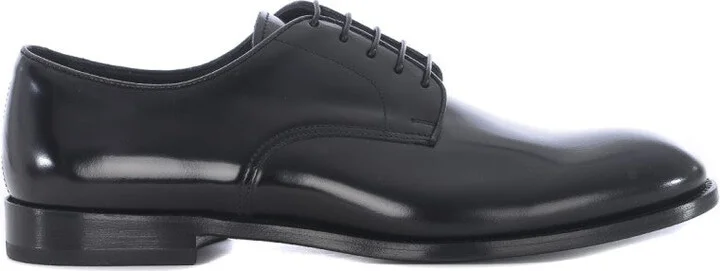 Oxford Shoe In Black Brushed Leather