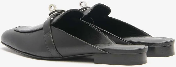 Oz Leather Flat Mules with Palladium Kelly Buckle - Image 2