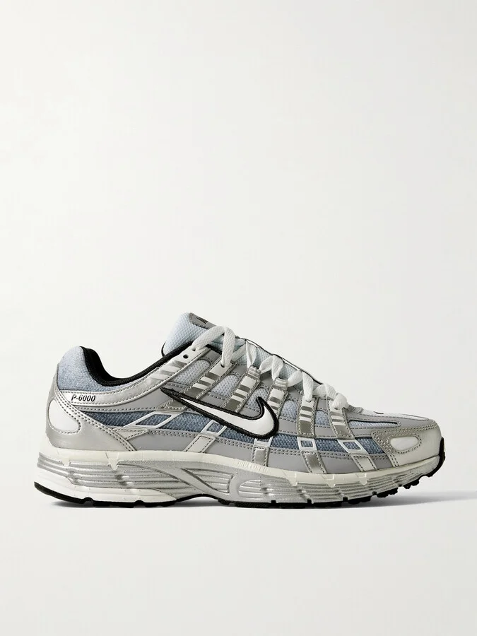 P-6000 Leather and Mesh Sneakers
