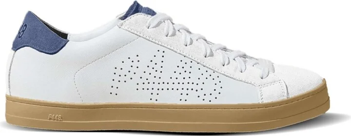 P448 Men's John Leather Sneakers - White, Navy