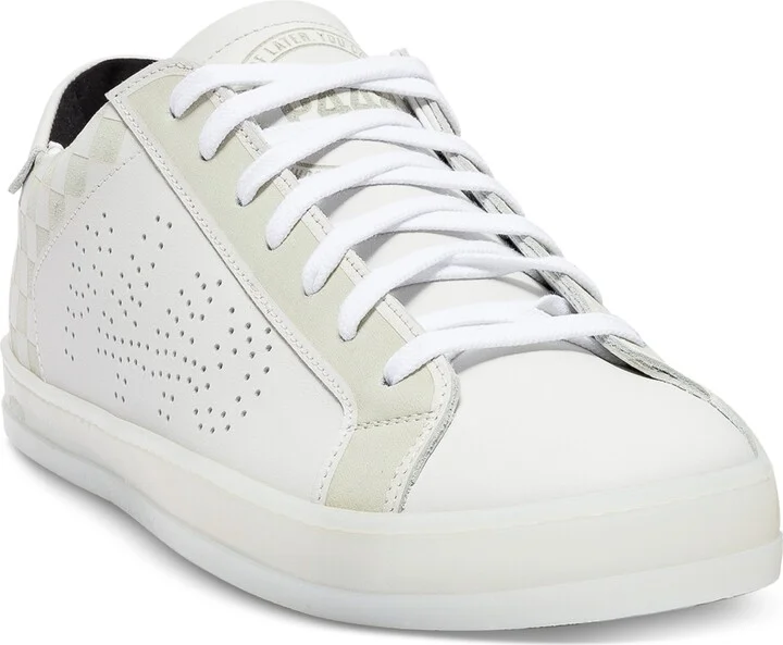 P448 Men's White Logo Sneakers - Laser/check