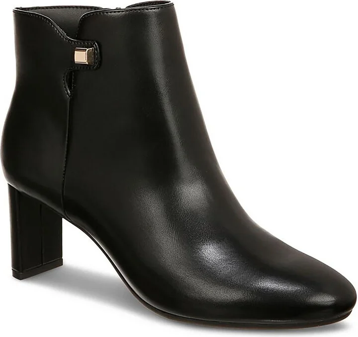 PAAM Womens Faux Leather Almond Toe Ankle Boots