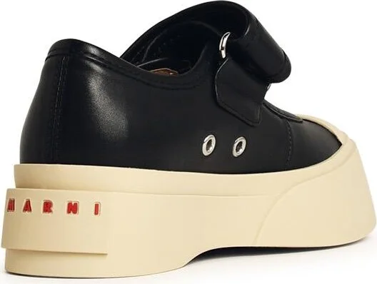 'pablo' Black Leather Sneakers - Image 3