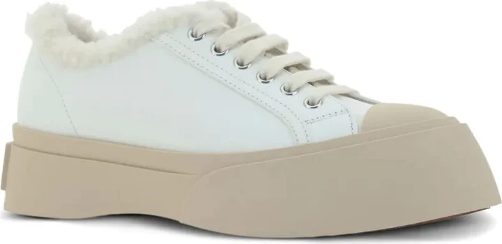 Pablo lace-up shearling-trim sneakers - Image 2