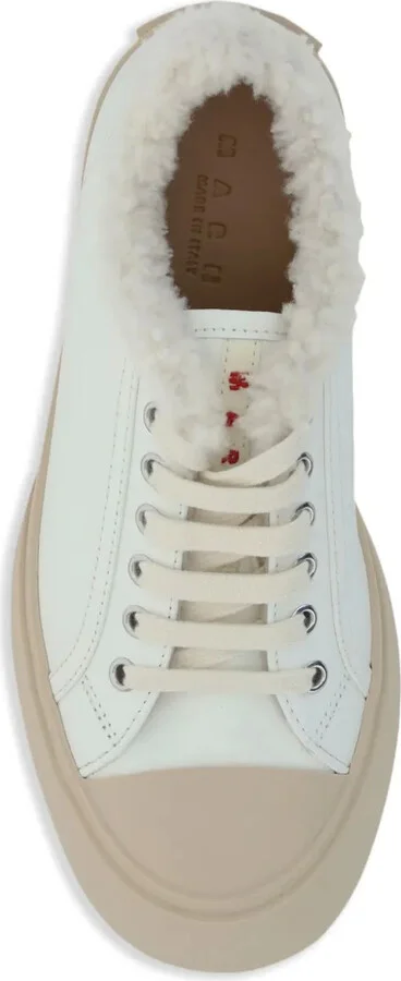 Pablo lace-up shearling-trim sneakers - Image 4