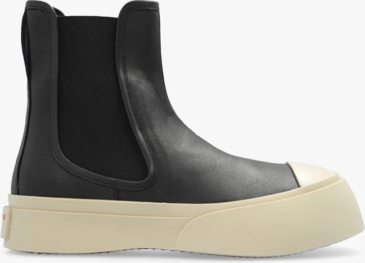 ‘Pablo’ Leather Ankle Boots, , - Black