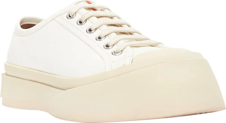 Pablo leather chunky wide toe lace up low top sneakers