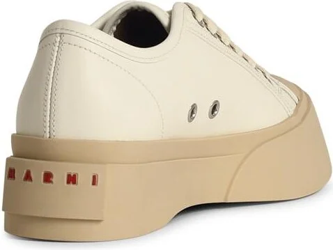 'pablo' White Leather Sneakers - Image 3