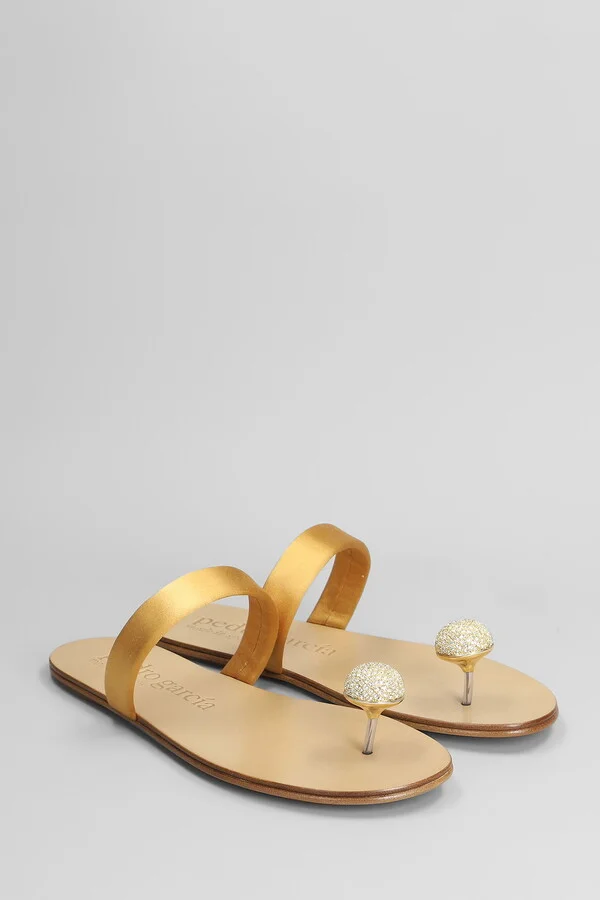 Pacha Flats In Gold Satin - Image 2