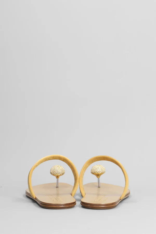 Pacha Flats In Gold Satin - Image 4