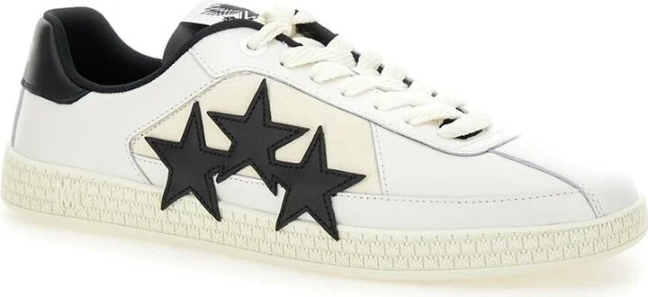 'Pacific' Low Top Sneakers With Star Patch On The Side And Logo Patch On The Tongue In Leather Man - Image 2