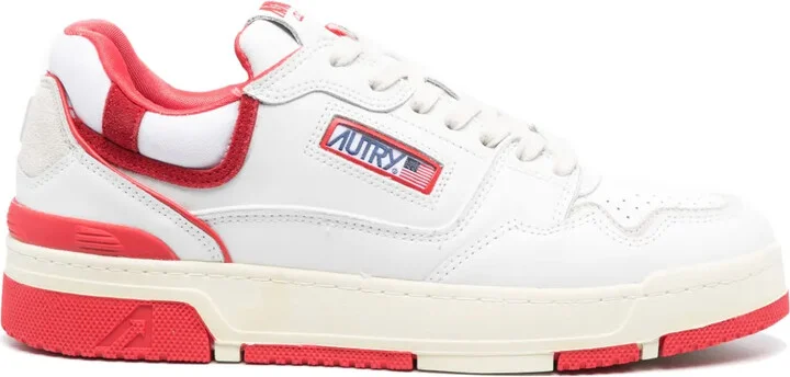 Padded-Ankle Leather Sneakers