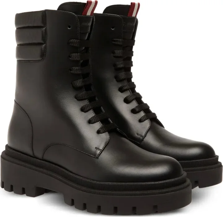 Padded-Collar Lace-Up Boots - Image 2
