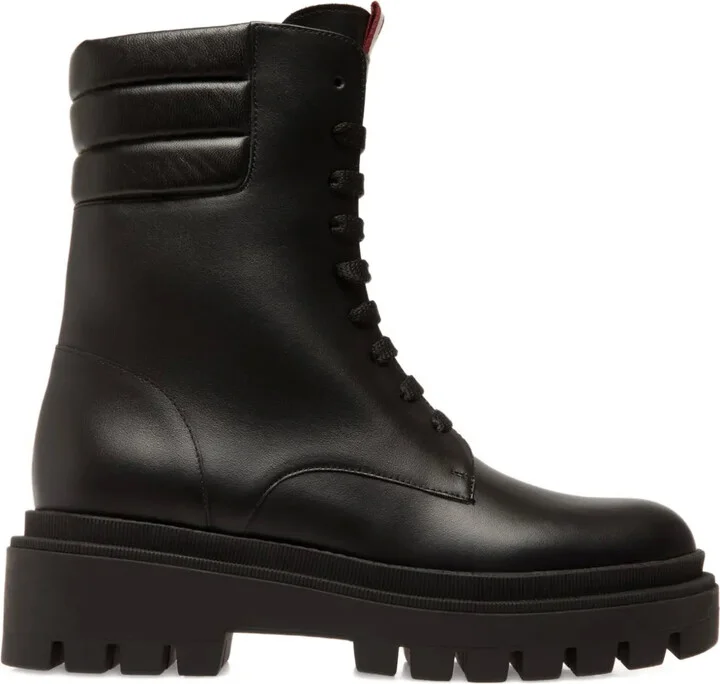 Padded-Collar Lace-Up Boots