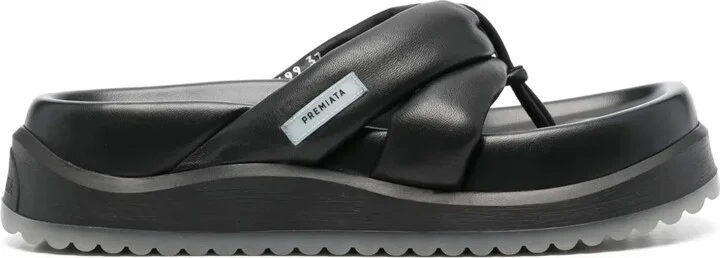 Padded-Design Leather Sandals