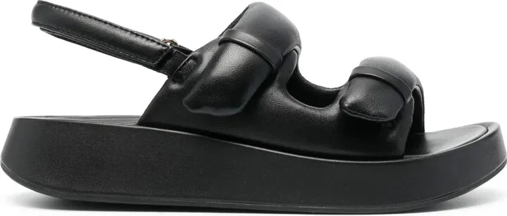 Padded-Design Leather Sandals