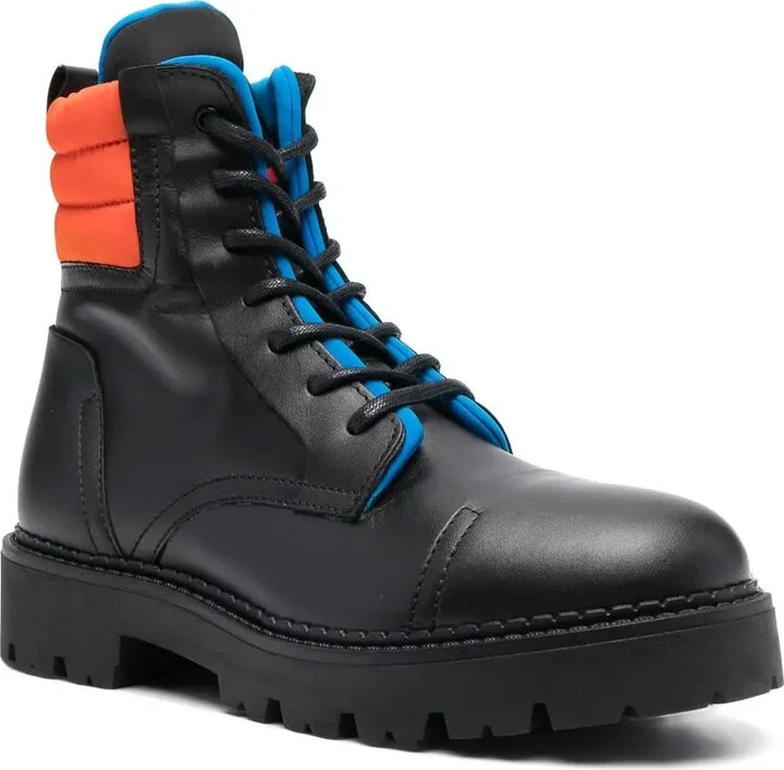 Padded-Detail Lace-Up Boots - Image 2