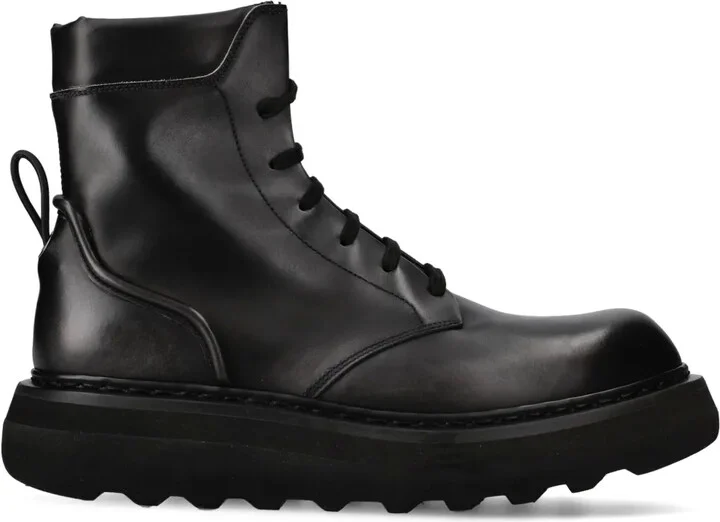 Padded Lace-Up Ankle Boots