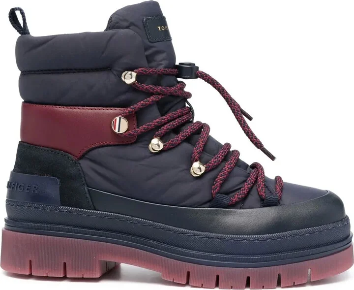 Padded Lace-Up Ankle Boots