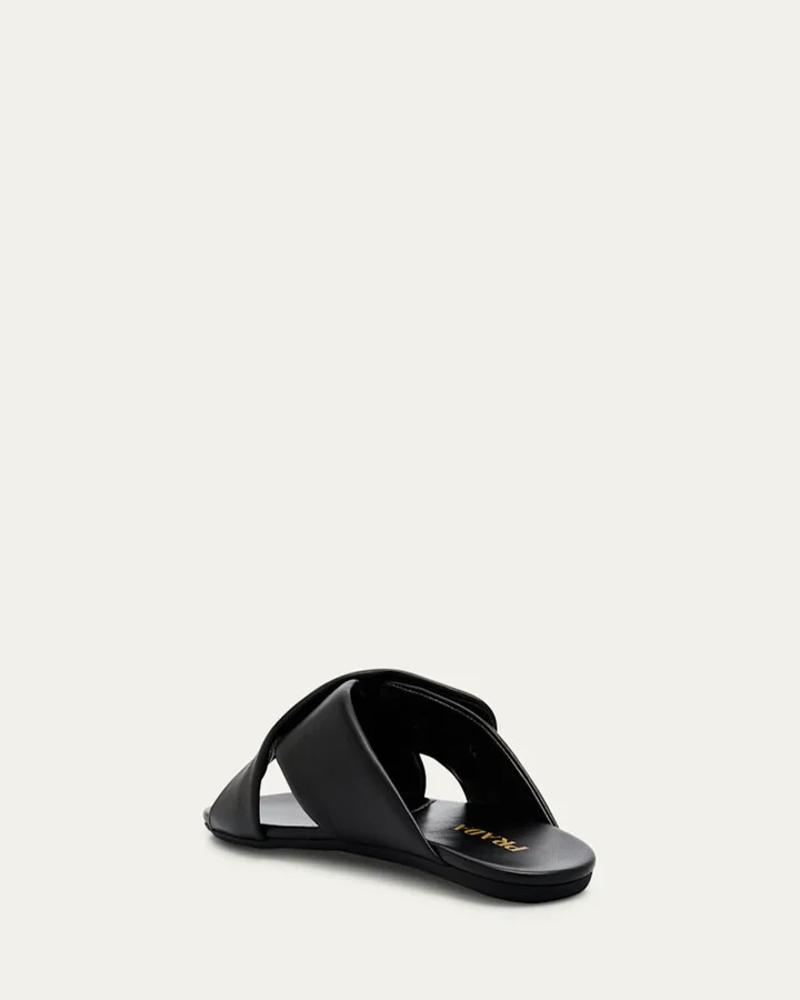 Padded Leather Crisscross Flat Sandals - Image 10