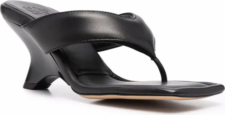 Padded Leather Heeled Sandals - Image 2