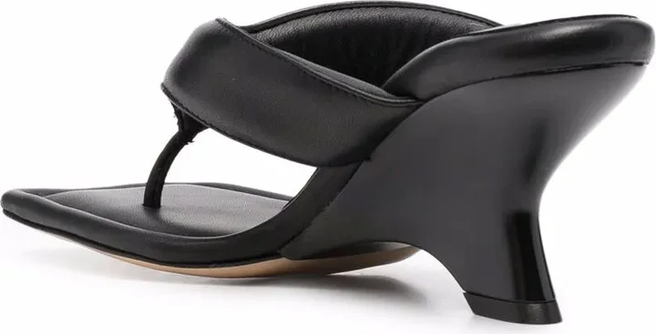 Padded Leather Heeled Sandals - Image 3