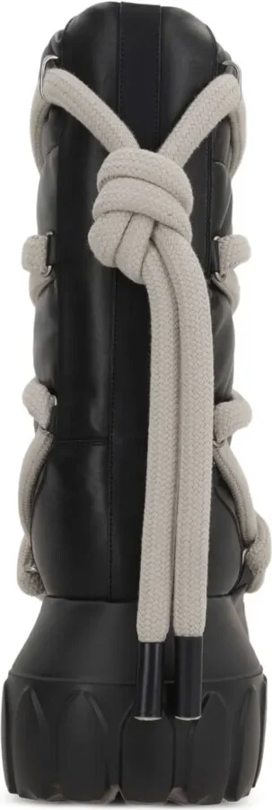 Padded Leather Lace-Up Boots - Image 3