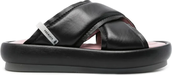 Padded Leather Slides