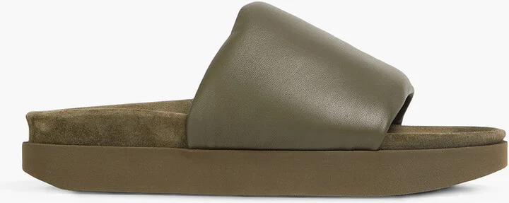 Padded leather slides