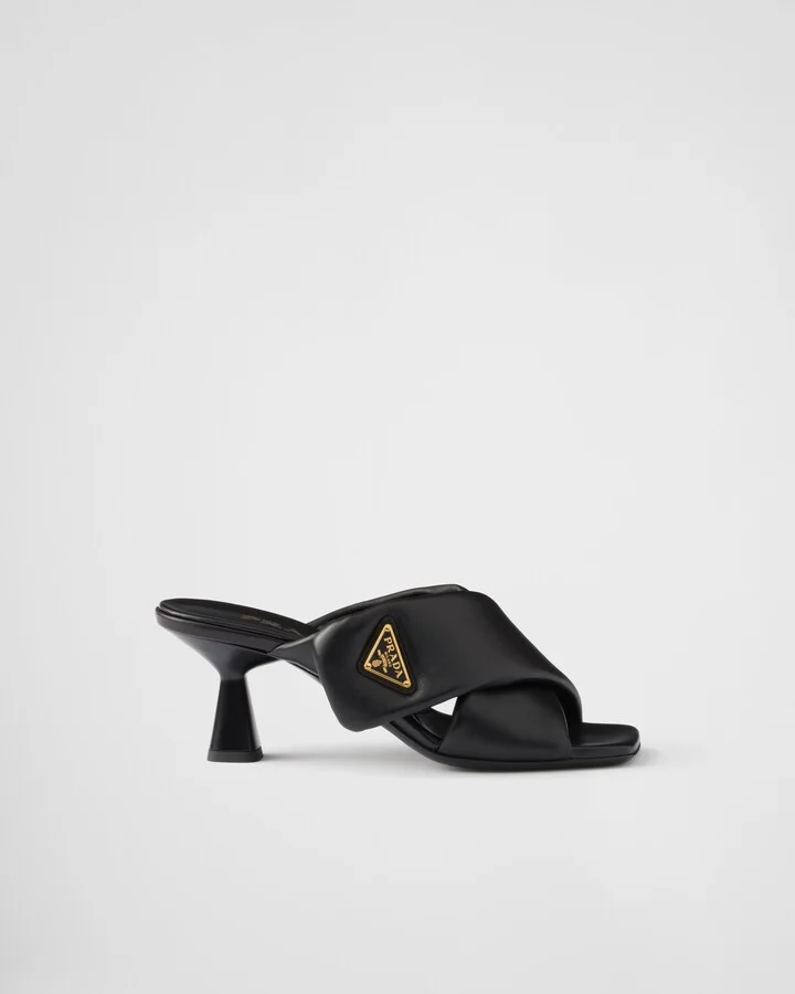 Padded nappa leather sandals - Image 2