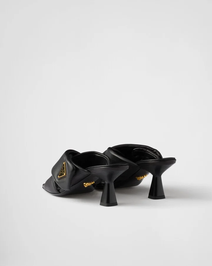 Padded nappa leather sandals - Image 4