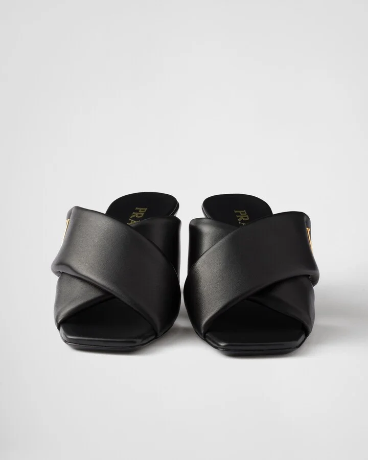 Padded nappa leather sandals - Image 5