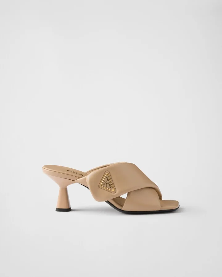 Padded nappa leather sandals - Image 2
