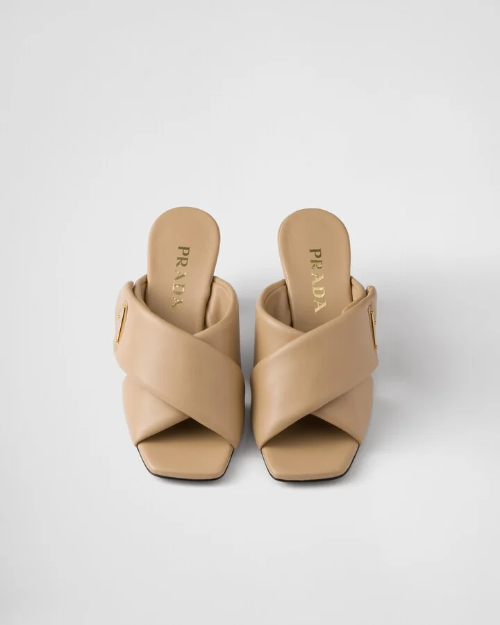 Padded nappa leather sandals - Image 3