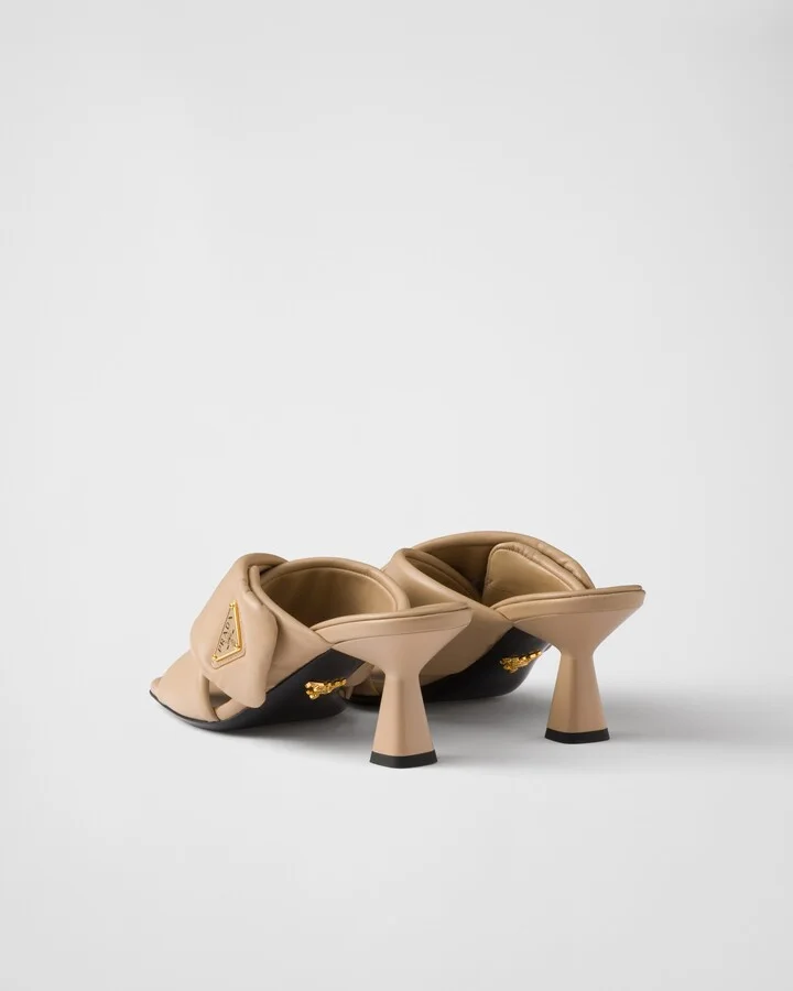 Padded nappa leather sandals - Image 4
