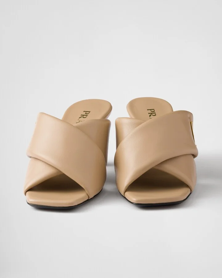Padded nappa leather sandals - Image 5