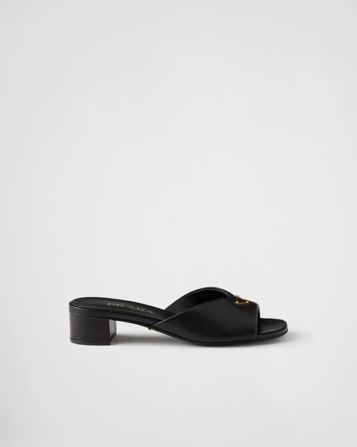 Padded nappa leather sandals - Image 2