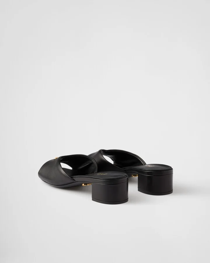 Padded nappa leather sandals - Image 4