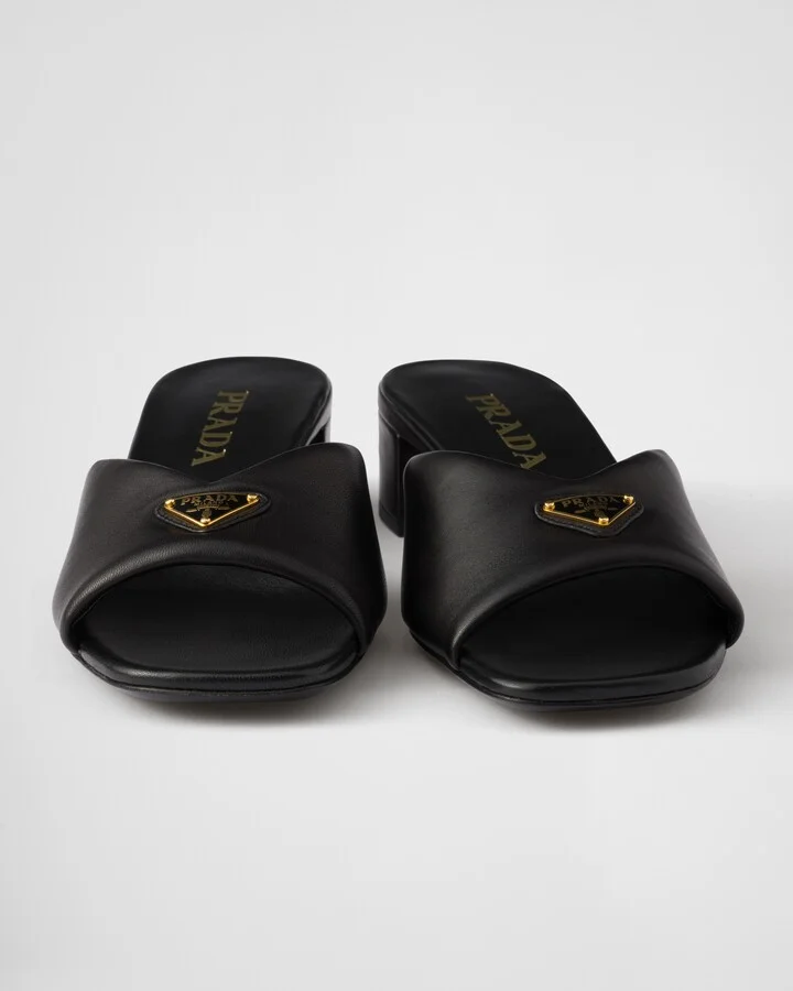 Padded nappa leather sandals - Image 5