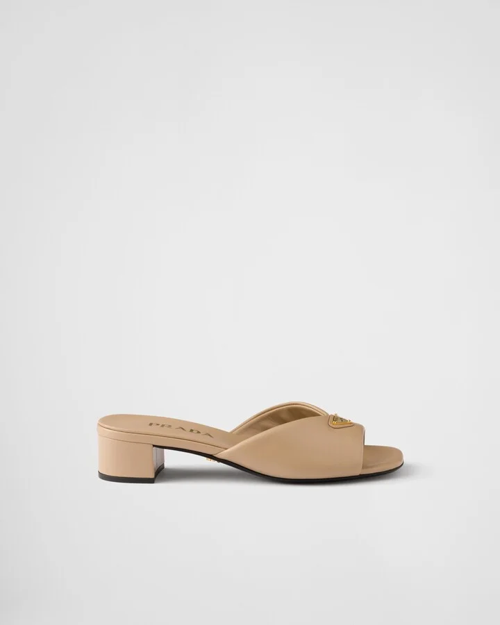 Padded nappa leather sandals - Image 2
