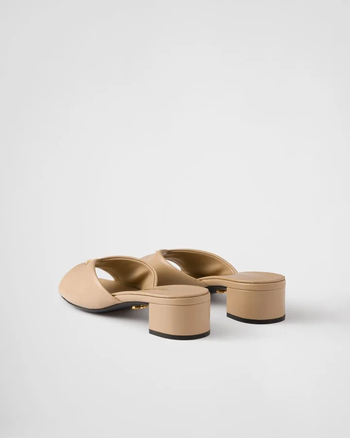 Padded nappa leather sandals - Image 4