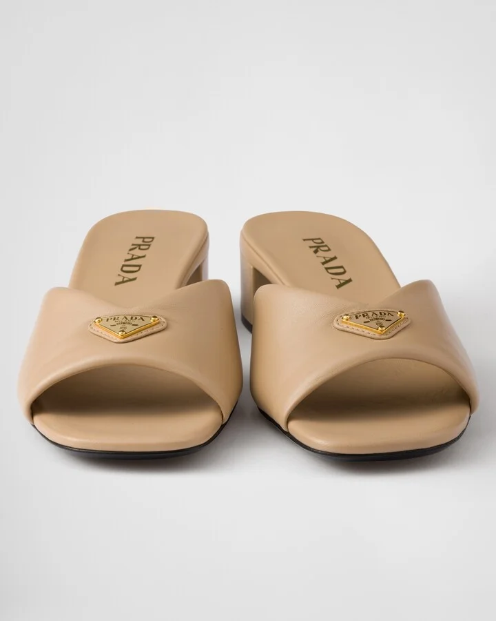 Padded nappa leather sandals - Image 5