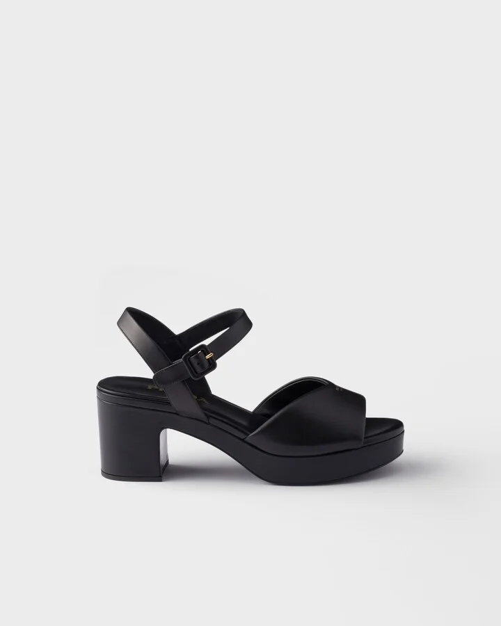 Padded nappa leather sandals - Image 2