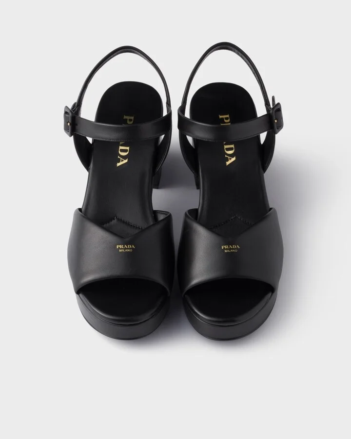Padded nappa leather sandals - Image 3
