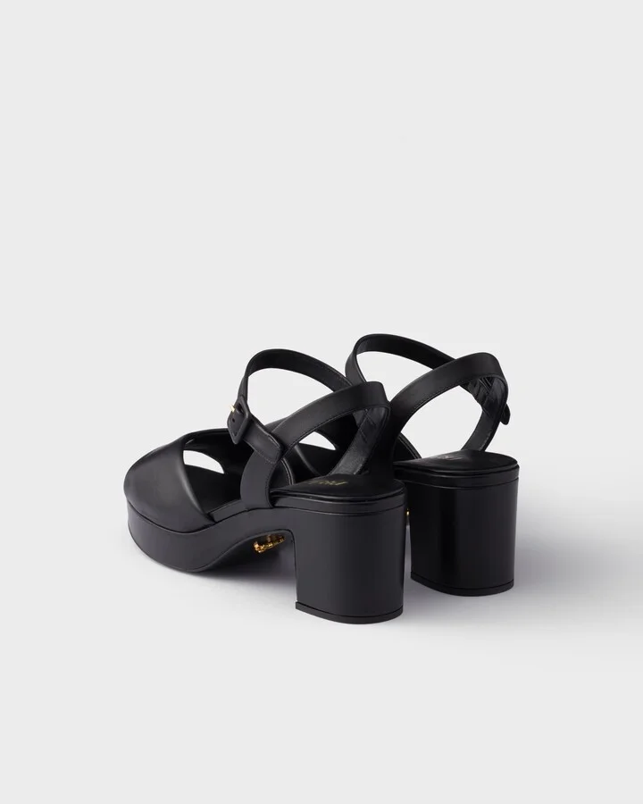 Padded nappa leather sandals - Image 4