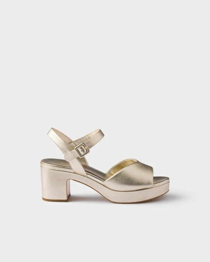 Padded nappa leather sandals - Image 2