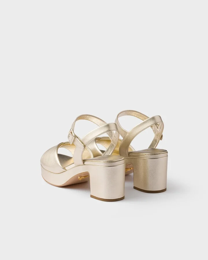 Padded nappa leather sandals - Image 4