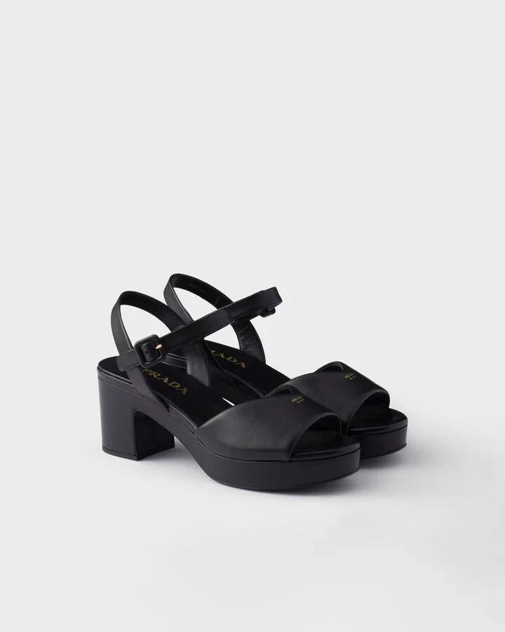 Padded nappa leather sandals