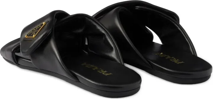 Padded nappa leather slides - Image 3