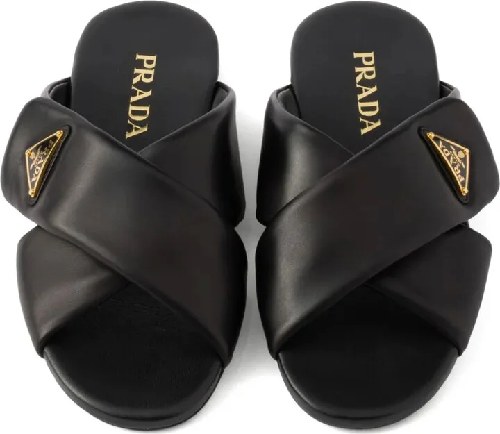 Padded nappa leather slides - Image 4